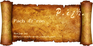 Pach Áron névjegykártya