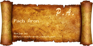 Pach Áron névjegykártya