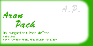 aron pach business card